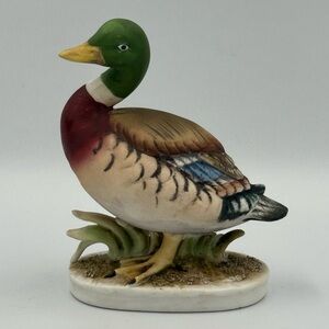 Vintage Lefton China MALLARD DUCK Hand Painted Porcelain Figurine Japan